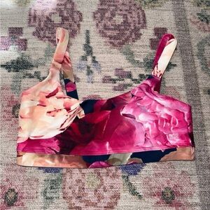 Albion Peony Print swim top